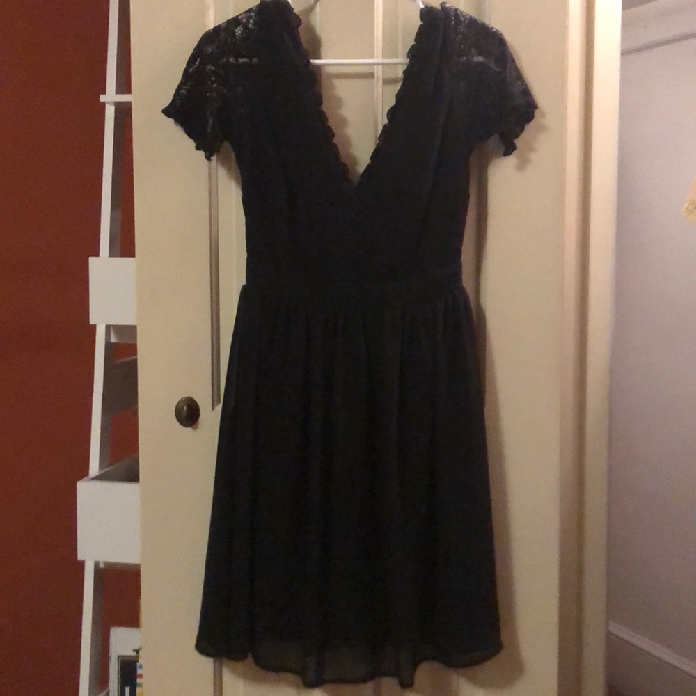 Black dress with lace sleeves